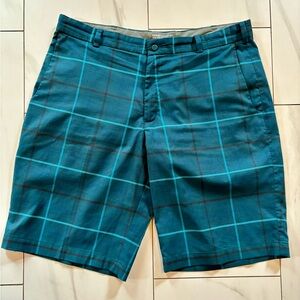 Nike Golf Tour Performance Dry-fit Plaid Blue Bermudas golf shorts size 36